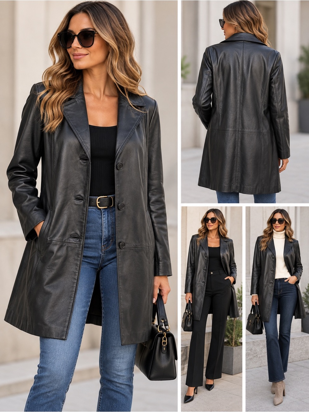 CENTIGRADE GENUINE LEATHER COAT WOMEN'S SIZE LARGE